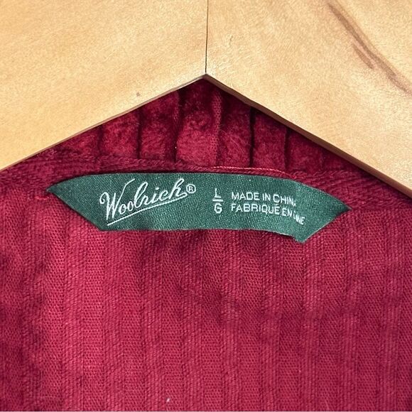 Woolrich Vest Ruby Red Zip Up Sleeveless Sweater Ribbed Cotton Layer Size Large - Picture 6 of 7